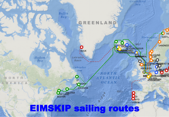 EIMSKIP sailing routes 