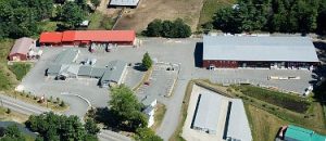 Aerial of lumberyard