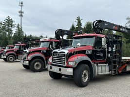 Trucks lined in a row