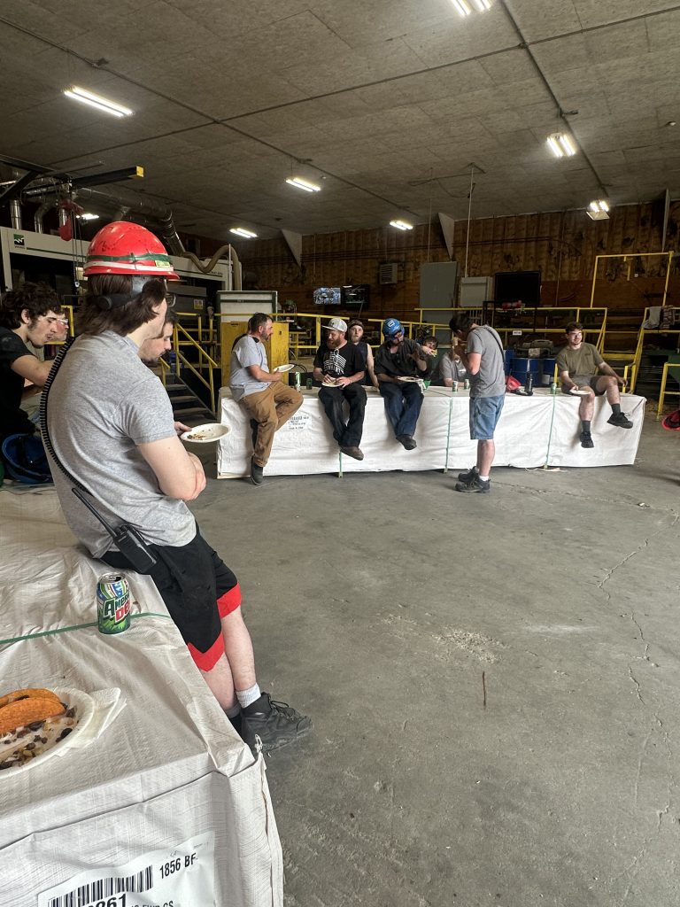 group of workers in mill